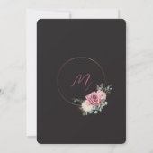 Elegante Mauve & Moody Black Wedding Einladung (Rückseite)