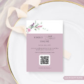 Elegante Mauve Pastel Floral UAWG Online, QR Code Begleitkarte