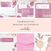 Elegante Mauve Pink Monogram Wedding Rücksendeadre