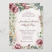 Elegante Mauve Pink Peony Christlich Wedding Einladung (Vorne/Hinten)