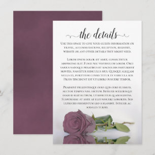 Elegante Mauve Pink Reflektierende Rose Hochzeitsd Begleitkarte