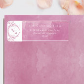 Elegante Mauve Pink Wasserfarbe, Mongram Wedding L