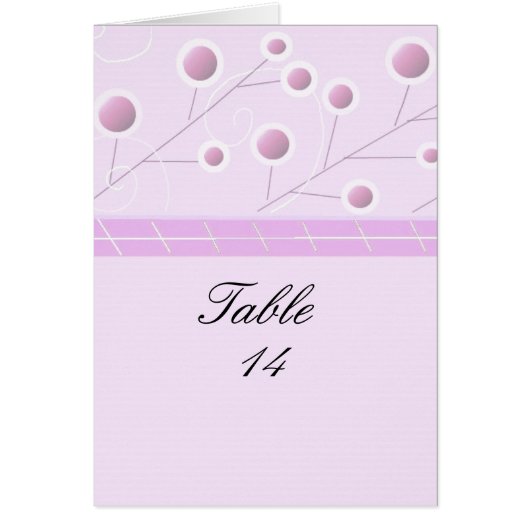 Elegante Mauve Tischkarte (Vorne)