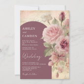 Elegante Mauve und Dusty Rose Wedding Einladung (Vorderseite)