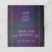 Elegante Mauve- und Goldhochzeit Platzkarte (Außenseite Aufgefaltet)