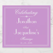 Elegante Mauve Wedding Personalisiert Chic Modern Bierflaschenetikett (Einzelnes Label)