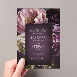 Elegante maximalistische florale Hochzeit - Save t Acryleinladungen
