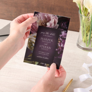 Elegante maximalistische florale Hochzeit - Save t Pergament Einladungen