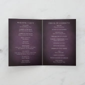 Elegante maximalistische lila Blumenhochzeit Programm (Innenseite)