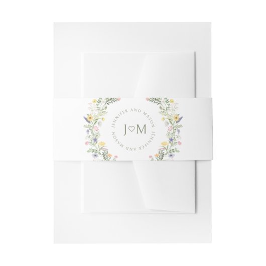 Elegante Meadow Blume Monogram Wedding Bly Band (Vorderseite Beispiel)