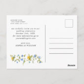 Elegante Meadow-Wildblumen beim Hochzeitsdatum spe Postkarte (Rückseite)