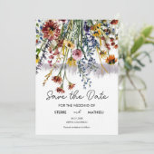 Elegante Meadow-Wildblumen Save The Date (Stehend Vorderseite)