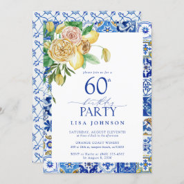 Elegante mediterrane 60. Geburtstagsparty Lemon Einladung