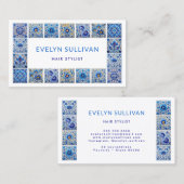 Elegante mediterrane Fliesen-Visitenkarte Visitenkarte (Vorne/Hinten)