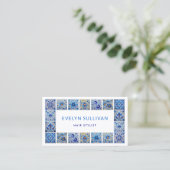 Elegante mediterrane Fliesen-Visitenkarte Visitenkarte (Stehend Vorderseite)