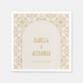 Elegante mediterrane Hochzeit Serviette (Vorderseite)