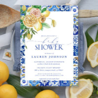 Elegante Mediterrane Lemon Floral Baby Dusche