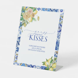 Elegante mediterrane Lemon Floral Wie viele Kisses Sockelschild