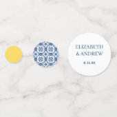 Elegante mediterrane Lemon-Hochzeit Konfetti (Rückseiten)