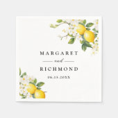 Elegante mediterrane Lemon-Hochzeit Serviette (Vorderseite)