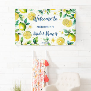 Elegante mediterrane Zitronen-Blumen-Brautparty   Banner