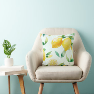 Elegante mediterrane Zitronen-Blumen-Brautparty Kissen