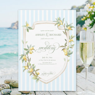 Elegante mediterrane Zitronen-Hochzeitseinladung Einladung