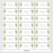 Elegante Mediterranean Lemon Duwer Guest Address Aufkleber (Blatt)