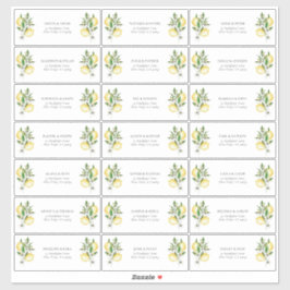 Elegante Mediterranean Lemon Duwer Guest Address Aufkleber