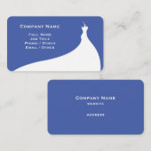 Elegante Medium Blue Wedding Dress Business Card Visitenkarte (Vorne/Hinten)