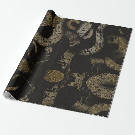 Elegante Medusa Snakes Luxuriöse Kunst Geschenkpapier (Ungerollt)