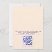 Elegante Meeresblau-Lila-Strand-QR-Code-Hochzeit Einladung (Rückseite)