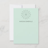 Elegante Meeresfrüchte Grüne Abstrakte Blume Moder Mitteilungskarte (Vorderseite)