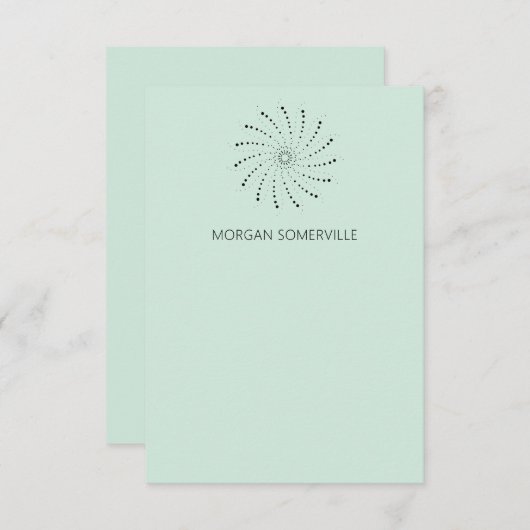 Elegante Meeresfrüchte Grüne Abstrakte Blume Moder Mitteilungskarte (Vorne/Hinten)