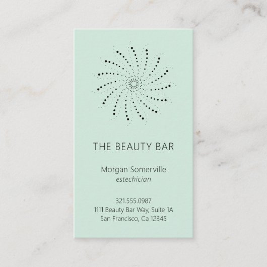 Elegante Meeresfrüchte Grüne Abstrakte Blume Moder Visitenkarte (Vorderseite)