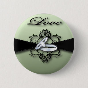 elegante Meeresfrüchte und schwarze Hochzeit Button