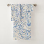 Elegante, meeresgrüne Leinwand Badhandtuch Set (Insitu)