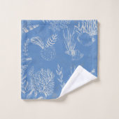 Elegante, meeresgrüne Leinwand Badhandtuch Set (Waschlappen)