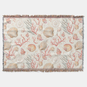 Elegante Meeresmuscheln & Korallenzweig Decke