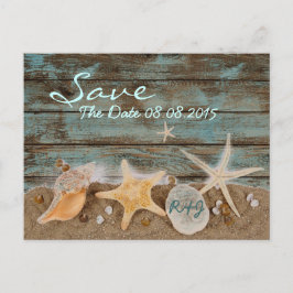 elegante Meeresmuscheln Strand Save-the-Date-Karte Ankündigungspostkarte