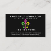 Elegante Mehl De Lis Design Business Card Visitenkarte (Rückseite)