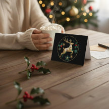 Elegante Mehrfarben-Rentier-Weihnachtsgrußkarte fü