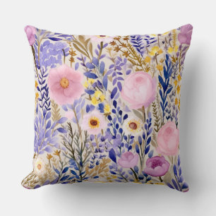 Elegante mehrfarbige Blumen- und Botanikmotive Kissen