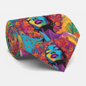 Elegante, mehrfarbige Krawatte (Gerollt)