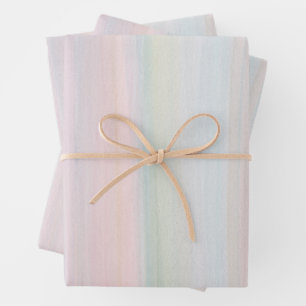 Elegante mehrfarbige Pastell-Wasserfarben-Abstrakt Geschenkpapier Set