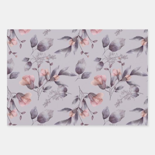 Elegante Mehrzweckblume Geschenkpapier Set (Vorderseite)