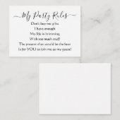 Elegante Mein Party ohne Geschenke Poem Enclosure Begleitkarte (Vorne/Hinten)