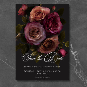 Elegante, melancholische, gedämpfte Rust- und Burg Save The Date