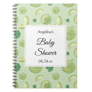 Elegante Melon Baby Shower Gift List Notizblock