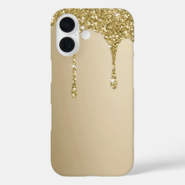 Elegante Melting Gold Glittery Glam iPhone 16 Hülle